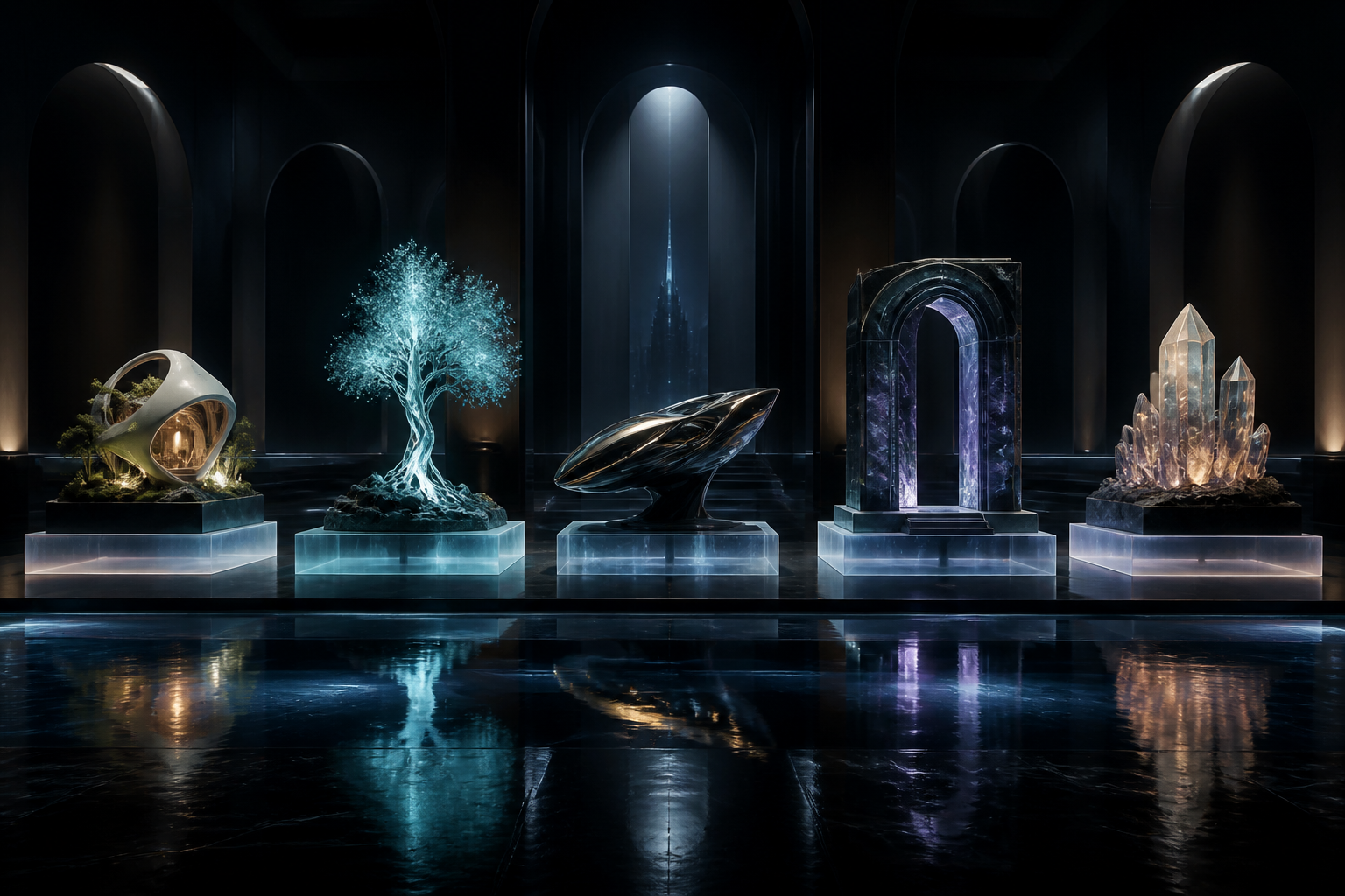 A gallery of collectible digital world artifacts